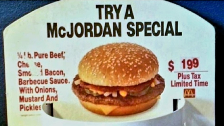 Official signage for McDonald's McJordan Special