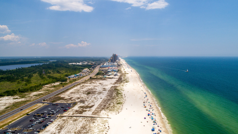 An aerial view of Gulf Shores State Park in Alabama