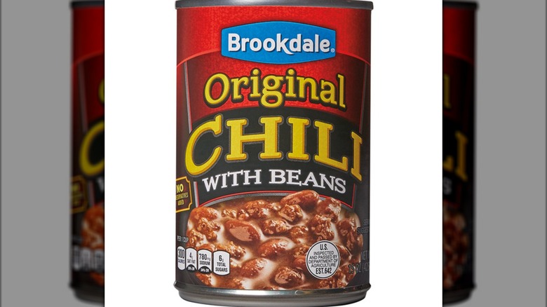 Can of Brookdale Chili with Beans