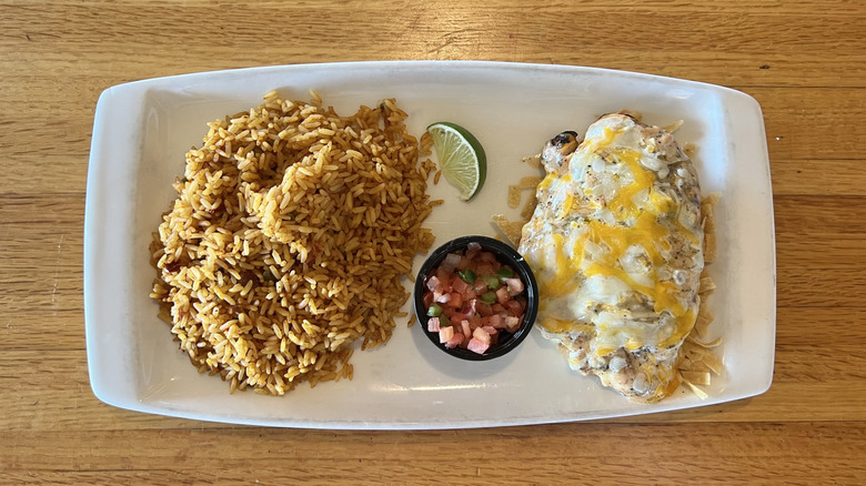 Applebee's Fiesta Lime Chicken plate with rice.