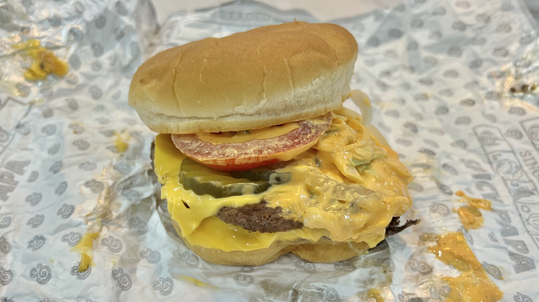 A&W Papa Burger on to-go wrapper.