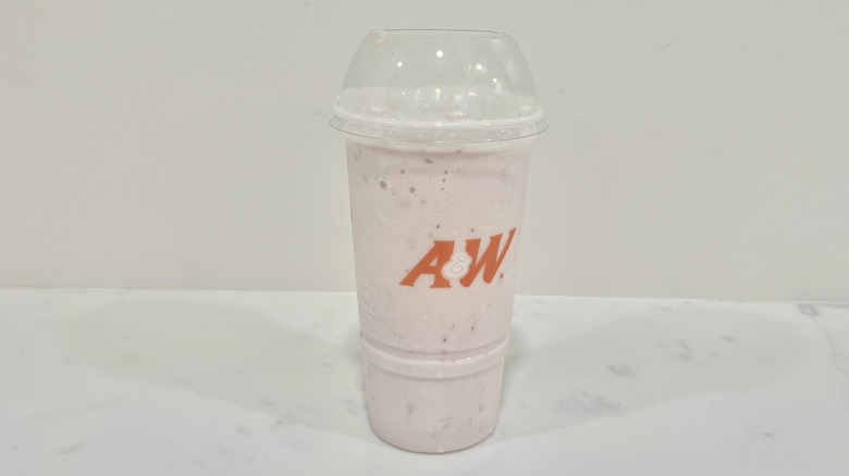 A&W Strawberry Lemonade Cream Freeze drink.