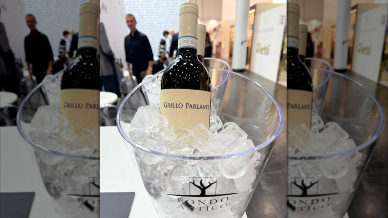 Bottles of Grillo Parlante 2024 in an ice bucket