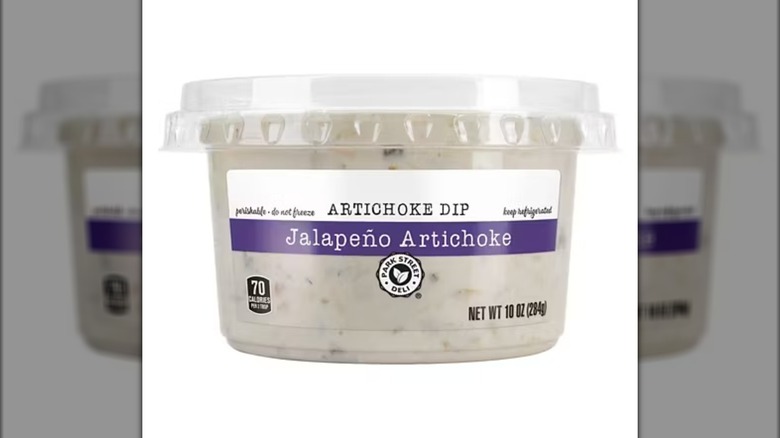 Plastic container of Jalapeño Artichoke dip