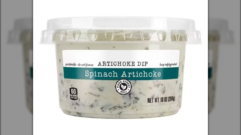 View of the Spinach Artichoke Dip packaging