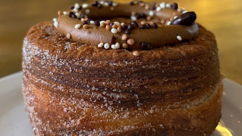 Chocolate O-Towners pastry on plate