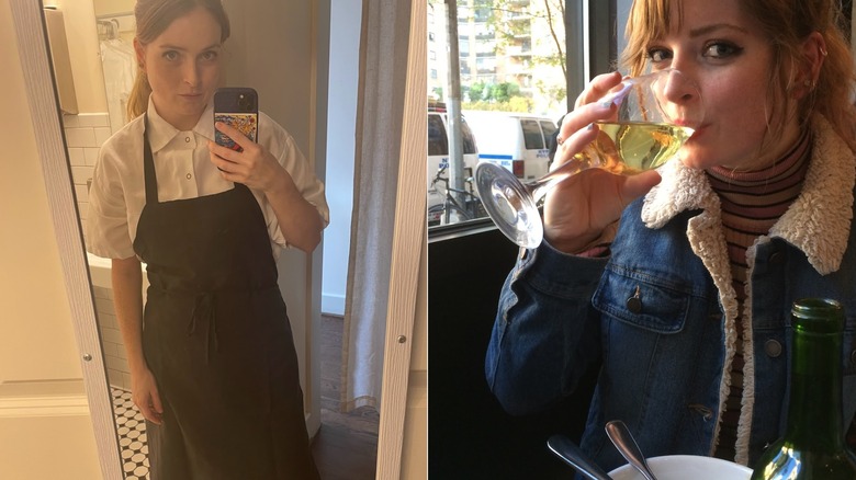 Emily Degn as a chef and as a diner