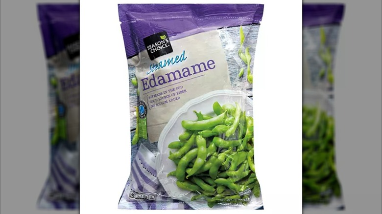 Packaging of Season's Choice Steamed Edamame Beans