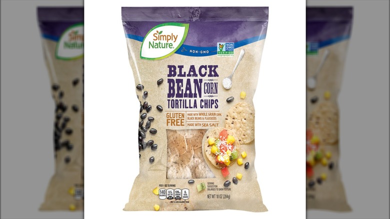 Packet of Simply Nature Black Bean Tortilla Chips