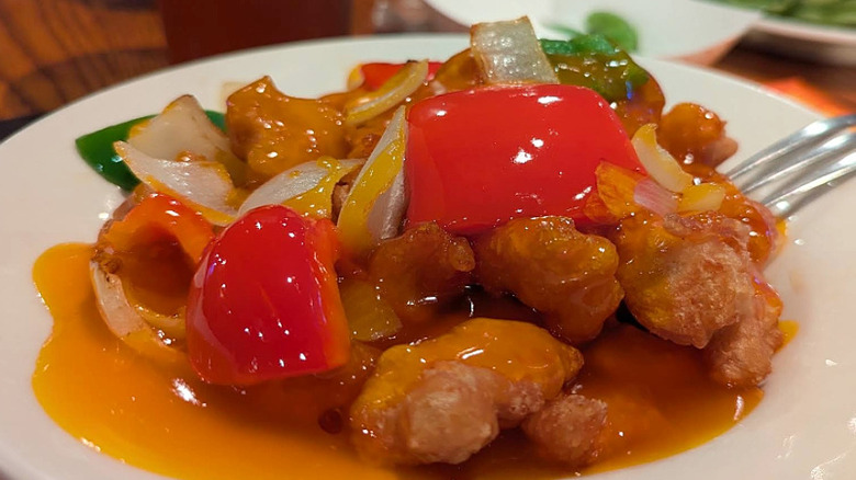 Sweet and sour chicken dish at Little Szechuan
