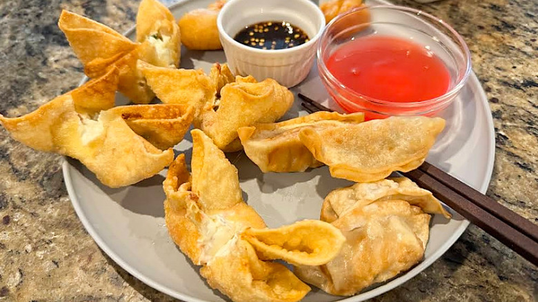 Crab rangoon with two sauces at Tao Tao