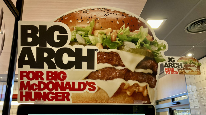 A promo poster of McDonald's Big Arch burger