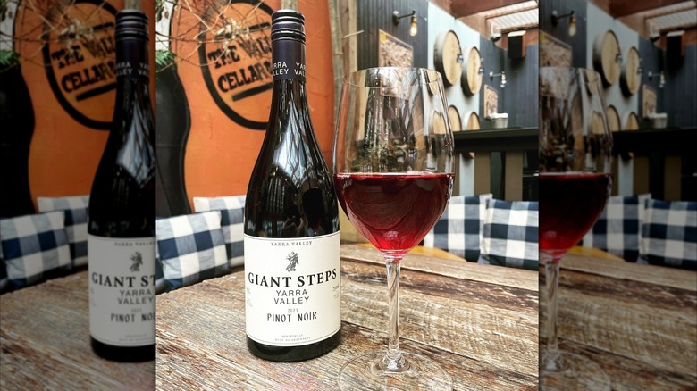 bottle and glass of red wine