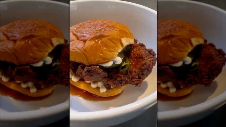 fried chicken sandwich from Casa 13urger