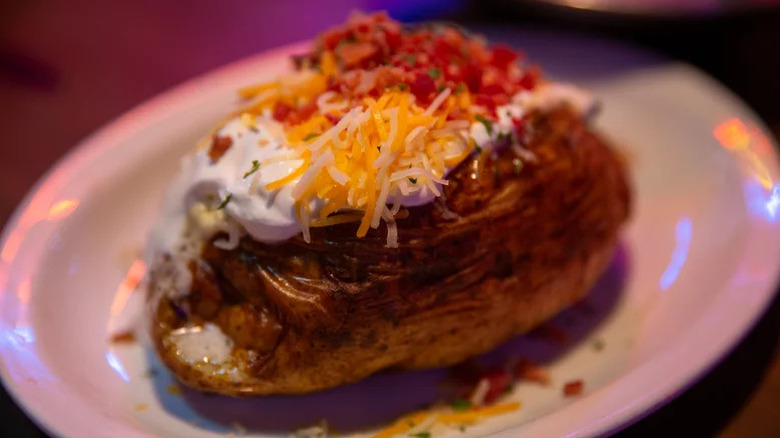 A loaded baked potato from Texas Roadhouse
