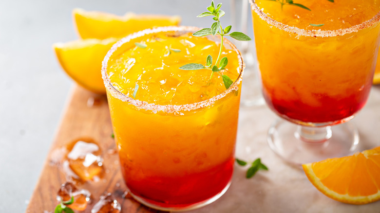 Red and orange cocktail 