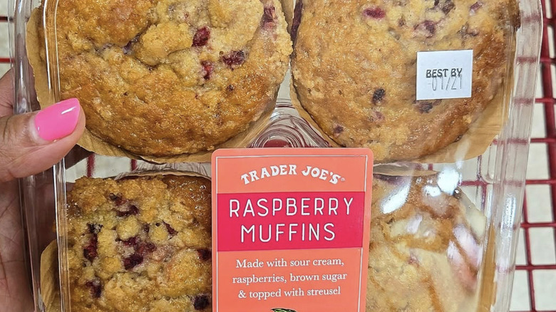 raspberry muffins in package