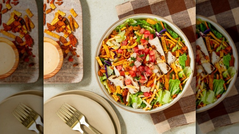 Marketside Southwest Style Salad with Chicken served in a bowl