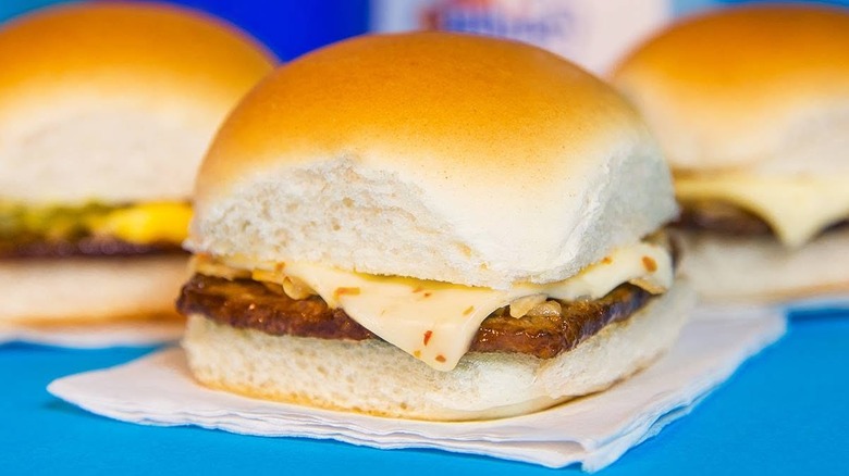 White Castle Cheese Slider on napkin