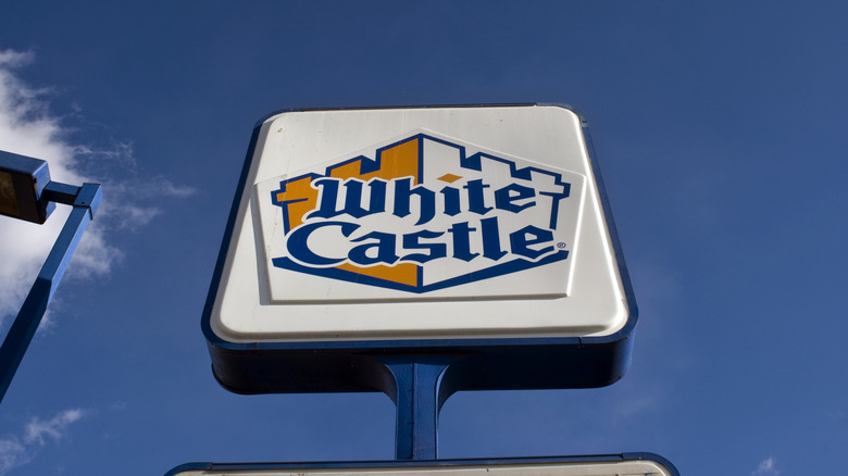White Castle sign against blue sky