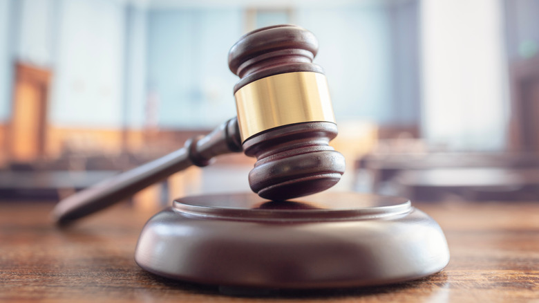 Judges gavel close up in court room