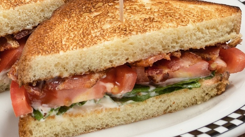 Closeup of half of a BLT Sandwich from Black Bear Diner