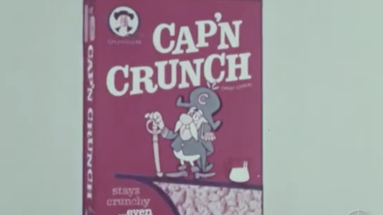 Screenshot of cereal box from 1960s Cap'n Crunch commercial