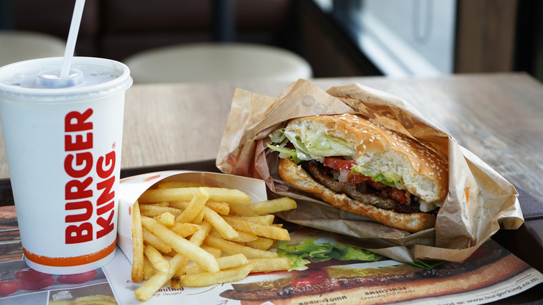 A Whopper, fries, and drink from Burger King in Thailand