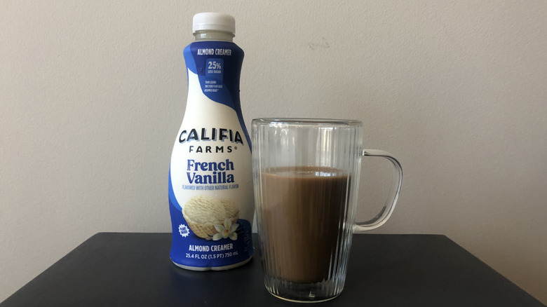 Califia Farms french vanilla coffee creamer.