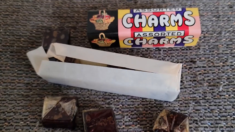 Roll of vintage Charms candies in wrappers