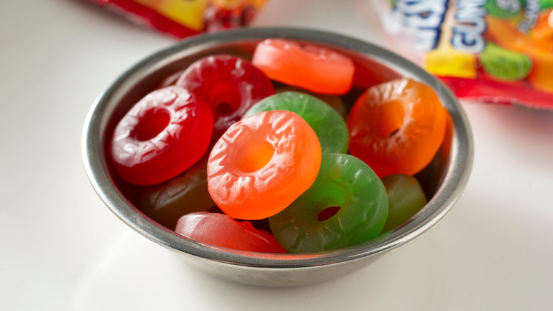 Life Savers candy in a small bowl on a table