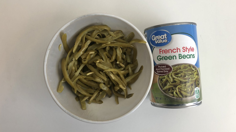 Great Value French style green beans in a bowl.