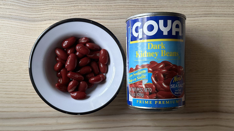 Goya Dark Kidney Beans in white bowl