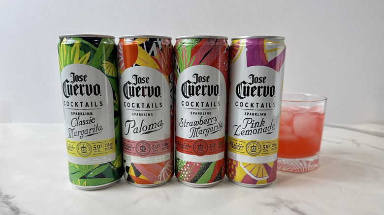 cans of Jose Cuervo cocktails and class with a cocktails