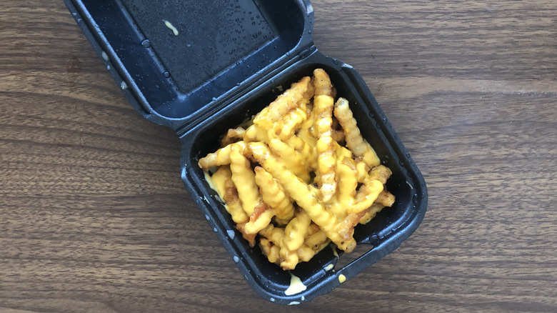 Order of cheese fries from Dave's Hot Chicken.