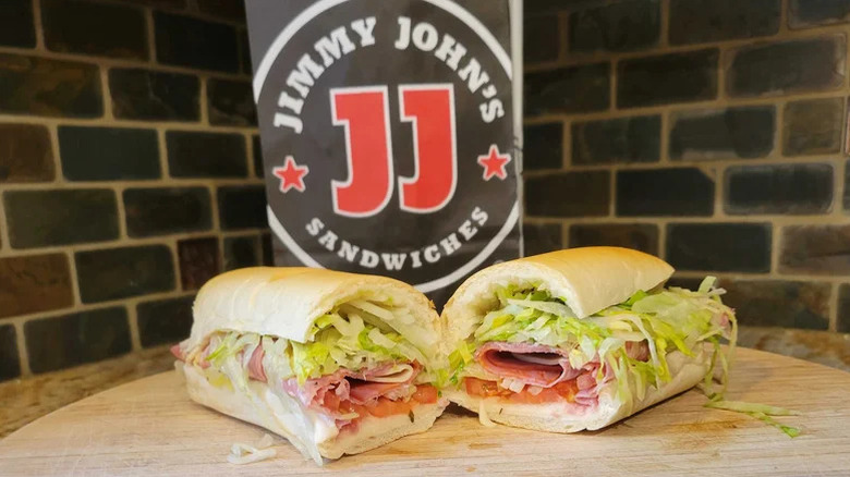 The #5 Vito sub sandwich from Jimmy John's on a countertop