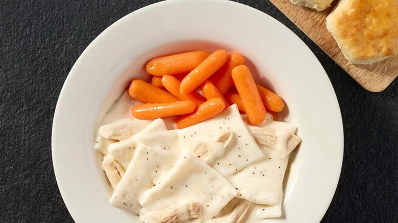 Cracker Barrel chicken and dumplings on a plate