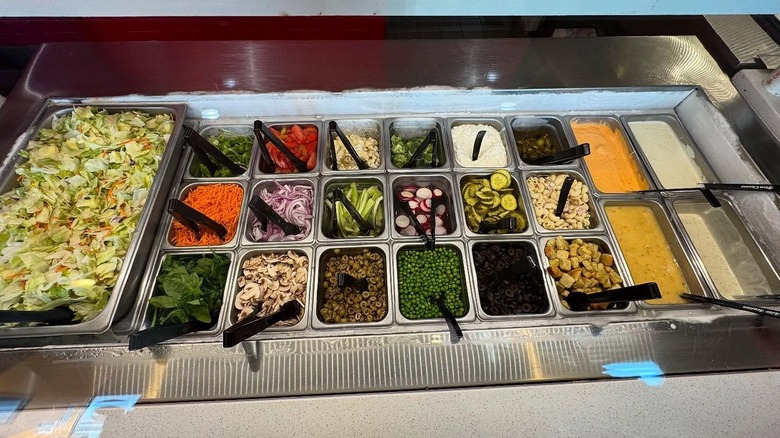 Salad bar at Cici's Pizza location