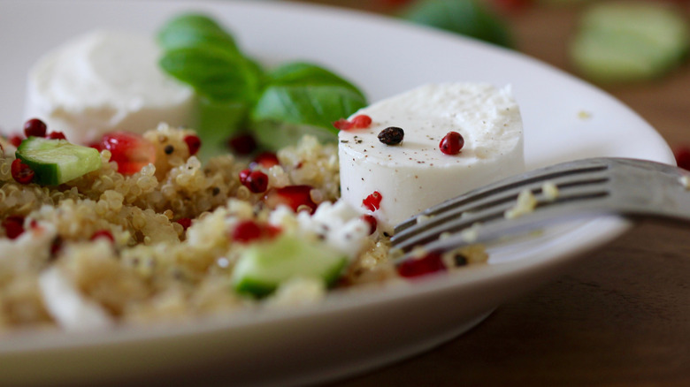 Quinoa salad with pink peppercorns