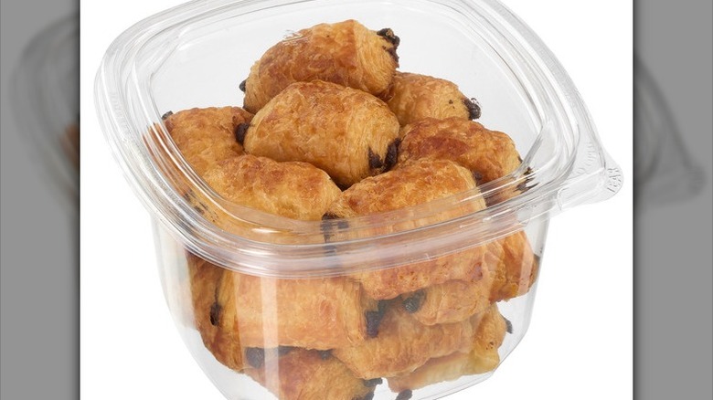 Mini pains au chocolat on a white background