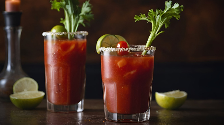 Bloody Mary - A savory cocktail made with vodka, tomato juice, and a blend of spices, often garnished with celery and olives, known for its bold flavors and brunch appeal.