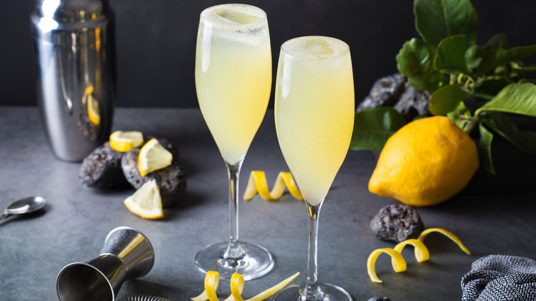 two French 75s on a table
