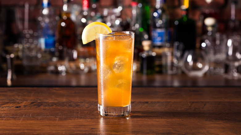 Long Island iced tea on cocktail bar