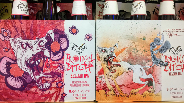 Packs of Flying Dog on the shelves