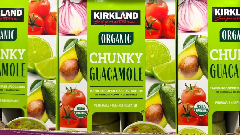 Kirkland Signature Chunky Guacamole on shelf at Costco