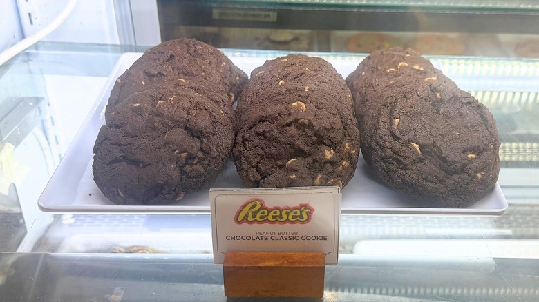 Picture of Reese's Pieces Peanut Butter Chocolate Cookie in case at Hershey's Chocolate World