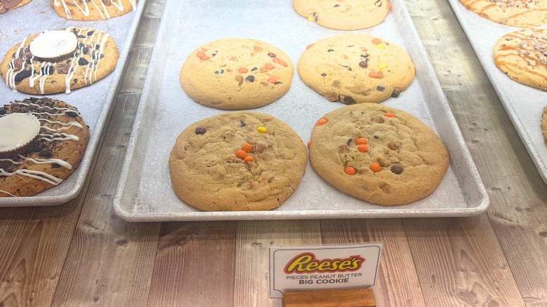 Picture of Reese's Pieces Peanut Butter Big Cookie in case at Hershey's Chocolate World