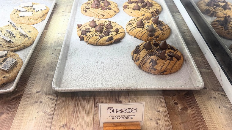 Picture of Hershey's Kisses Chocolate Chunk Big Cookie in case at Hershey's Chocolate World