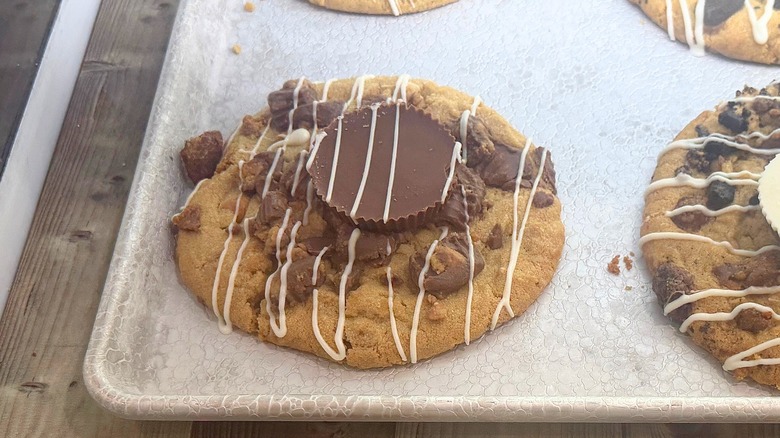 Picture of Reese's Peanut Butter Blossom Big Cookie in case at Hershey's Chocolate World