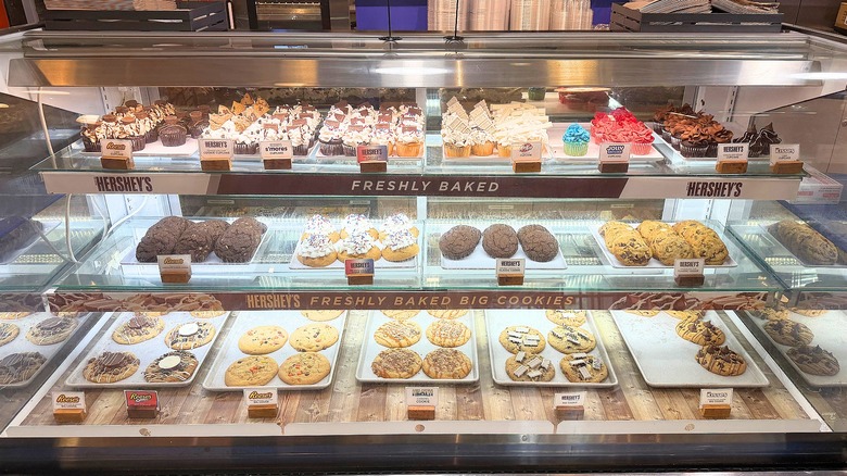 Case holding several desserts at Hershey's Chocolate World